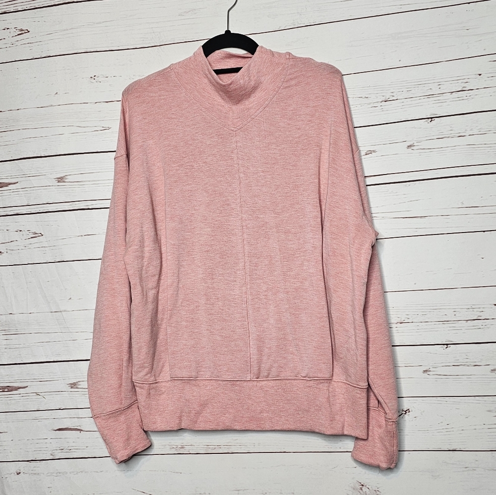 Athleta Pink Mock Neck Athletic Top - Picture 1 of 12